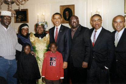 PRESIDENT OBAMA TAKES TIME TO SHOW HIS KENYAN RELATIVES AROUND THE WHITE HOUSE AS SOON AS HE MOVED IN!